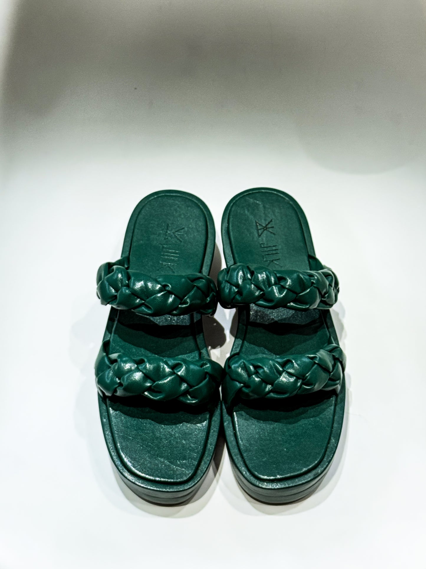 KIKO SLIDE SANDALS - DEEP GREEN